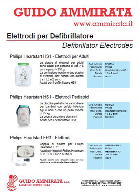 Catalogo Ammirata Elettrodi per Defibrillatori
